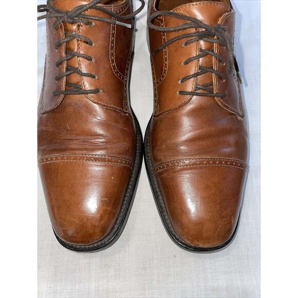 Pitti Shoes Firenze Italy Captoe Dress Shoes Mens Sz 9.5 M Brown Leather Oxfords main image 5